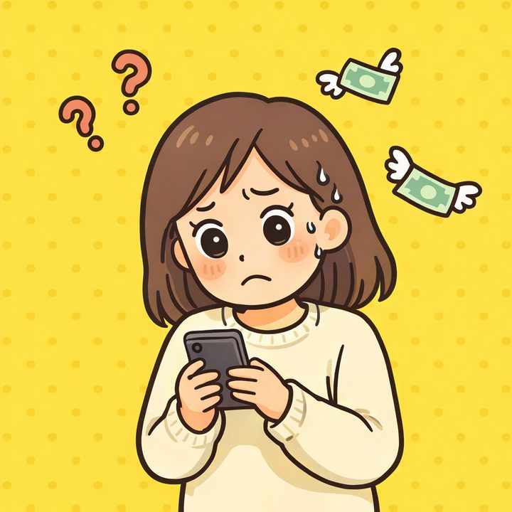 휴대폰 가격 비교에 머리 아픈 모습