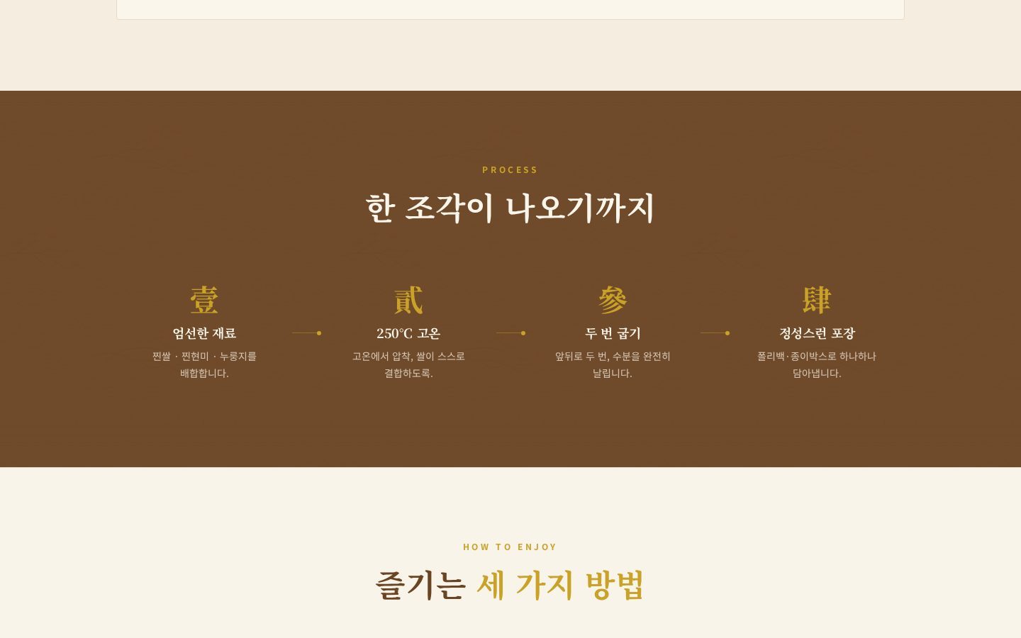 제조 과정 4단계 (壹貳參肆)