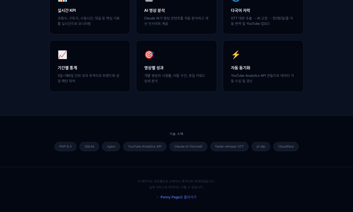 주요 기능 6종 · 기술 스택